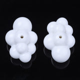 Opaque Acrylic Beads, 3D Cloud Shapes, White, 33x23x17mm, Hole: 2mm, about 80pcs/500g