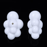 Opaque Acrylic Beads, 3D Cloud Shapes, White, 33x23x17mm, Hole: 2mm, about 80pcs/500g