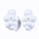 Opaque Acrylic Beads, 3D Cloud Shapes, White, 33x23x17mm, Hole: 2mm, about 80pcs/500g