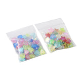 100Pcs 2 Styles Transparent Acrylic Beads, for Name Bracelets & Jewelry Making, AB Color, Heart & Star, Mixed Color, 8~10x8~10x3mm, Hole: 1~1.5mm