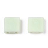 Opaque Acrylic Slide Charms, Square, Honeydew, 5.2x5.2x2mm, Hole: 0.8mm., 1000pc/Set