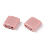 Opaque Acrylic Slide Charms, Square, Light Coral, 5.2x5.2x2mm, Hole: 0.8mm., 1000pc/Set