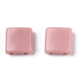 Opaque Acrylic Slide Charms, Square, Light Coral, 5.2x5.2x2mm, Hole: 0.8mm., 1000pc/Set