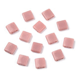 Opaque Acrylic Slide Charms, Square, Light Coral, 5.2x5.2x2mm, Hole: 0.8mm., 1000pc/Set