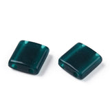 Opaque Acrylic Slide Charms, Square, Teal, 5.2x5.2x2mm, Hole: 0.8mm., 1000pc/Set