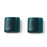 Opaque Acrylic Slide Charms, Square, Teal, 5.2x5.2x2mm, Hole: 0.8mm., 1000pc/Set