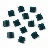 Opaque Acrylic Slide Charms, Square, Teal, 5.2x5.2x2mm, Hole: 0.8mm., 1000pc/Set