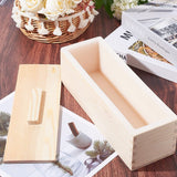 1 Set Rectangular Pine Wood Soap Molds, with Cover, DIY Handmade Loaf Soap Mold Making Tool, BurlyWood, 28.2x9.05x10.1cm