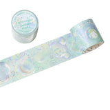 Ocean Theme Pattern Adhesive Paper Tapes, Decorative Sticker Roll Tape, for Card-Making, Scrapbooking, Diary, Planner, Envelope & Notebooks, Aquamarine, Bubble Pattern, 40mm, about 3.28 Yards(3m)/Roll, 5rolls/set