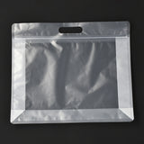 Transparent Plastic Zip Lock Bag, Plastic Stand up Pouch, Resealable Bags, with Handle, Clear, 30x35x0.08cm, 50pcs/set