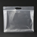 Transparent Plastic Zip Lock Bag, Plastic Stand up Pouch, Resealable Bags, with Handle, Clear, 30x35x0.08cm, 50pcs/set