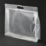 Transparent Plastic Zip Lock Bag, Plastic Stand up Pouch, Resealable Bags, with Handle, Clear, 30x35x0.08cm, 50pcs/set