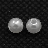 Imitated Pearl Acrylic Beads, Round, White, 6mm, Hole: 2mm, about 4800pcs/500g