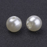 Imitated Pearl Acrylic Beads, Round, Creamy White, 8mm, Hole: 1.8~2mm, about 2000pcs/500g