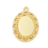 Alloy Pendant Cabochon Settings, Plain Edge Bezel Cups, Oval, Golden, Tray: 18x13mm, 32x23x4mm, Hole: 2mm, 10pc/Set