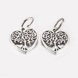 Tibetan Style Alloy Pendants, Hollow Heart with Tree, Antique Silver, 18.5x17x1.5mm, Hole: 7.5mm, 10pcs/Set