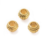 Tibetan Style Alloy European Beads, Large Hole Beads, Rondelle, Antique Golden, 8x6mm, Hole: 4mm, 50pc/Set