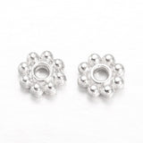 Alloy Daisy Spacer Beads, Flower, Silver Color Plated, 5x1.5mm, Hole: 1.8mm, 300pc/Set