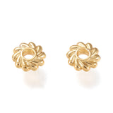 Eco-Friendly Alloy Spacer Beads, Long-Lasting Plated, Cadmium Free & Nickel Free & Lead Free, Flower, Real 18K Gold Plated, 4.8x1.5mm, Hole: 1.2mm, 100pcs/Set