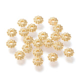 Eco-Friendly Alloy Spacer Beads, Long-Lasting Plated, Cadmium Free & Nickel Free & Lead Free, Flower, Real 18K Gold Plated, 4.8x1.5mm, Hole: 1.2mm, 100pcs/Set