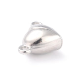 Alloy Magnetic Clasps with Loops, Heart, Platinum, 15x9.5x6mm, Hole: 1.5mm, 50Set/Set