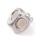 Alloy Magnetic Clasps with Loops, Heart, Platinum, 15x9.5x6mm, Hole: 1.5mm, 50Set/Set