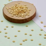 Alloy Daisy Spacer Beads, Lead Free & Cadmium Free, Flower, Golden, 4x1.5mm, Hole: 1mm, 500pc/Set