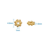 Alloy Daisy Spacer Beads, Lead Free & Cadmium Free, Flower, Golden, 4x1.5mm, Hole: 1mm, 500pc/Set