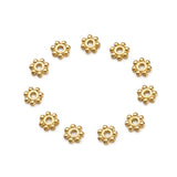 Alloy Daisy Spacer Beads, Lead Free & Cadmium Free, Flower, Golden, 4x1.5mm, Hole: 1mm, 500pc/Set