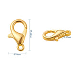 Zinc Alloy Lobster Claw Clasps, Golden, 12x6mm, Hole: 1.2mm, 100pcs/Box