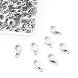 Zinc Alloy Lobster Claw Clasps, Platinum, 12x6mm, Hole: 1.2mm, 100pcs/Box