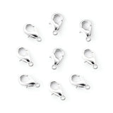 Zinc Alloy Lobster Claw Clasps, Platinum, 12x6mm, Hole: 1.2mm, 100pcs/Box