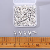 Zinc Alloy Lobster Claw Clasps, Silver, 12x6mm, Hole: 1.2mm, 100pcs/Box