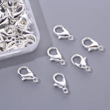 Zinc Alloy Lobster Claw Clasps, Silver, 12x6mm, Hole: 1.2mm, 100pcs/Box