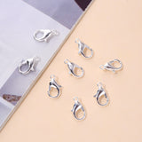 Zinc Alloy Lobster Claw Clasps, Silver, 12x6mm, Hole: 1.2mm, 100pcs/Box