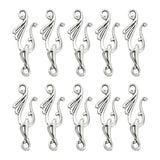 Tibetan Style Alloy Hook and Eye Clasps, Irregular, Cadmium Free & Lead Free, Antique Silver, Hook: 25x13mm, Hole: 2mm, Eye Clasps: 16x5x6mm, Hole: 2mm, 10pc/Set