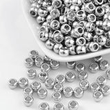 CCB Plastic Beads, Nickel Color, Flat Round, 5x7mm, Hole: 4mm, 2000pc/Set