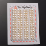 Natural Cultured Freshwater Pearl Beads, Half Drilled, Rondelle Bisque, 6.5~7x4mm, Hole: 0.7mm, 2Pair/Set