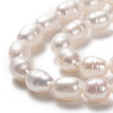 Natural Cultured Freshwater Pearl Beads Strands, Rice, Bisque, 6~7x5~5.5mm, Hole: 0.8mm, about 43pcs/strand, 13.39~13.58 inch(34~34.5cm)