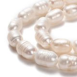 Natural Cultured Freshwater Pearl Beads Strands, Rice, Bisque, 9~11x7~8mm, Hole: 0.6mm, about 34pcs/strand, 12.80 inch(32.5cm)