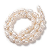 Natural Cultured Freshwater Pearl Beads Strands, Rice, Bisque, 9~11x7~8mm, Hole: 0.6mm, about 34pcs/strand, 12.80 inch(32.5cm)