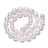 Natural Cultured Freshwater Pearl Beads Strands, Rice, Seashell Color, 10~11.5x8~9mm, Hole: 0.7mm, about 32~33pcs/strand, 13.90 inch~14.37 inch(35.3~36.5cm), 2Strand/Set