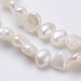 Natural Cultured Freshwater Pearl Beads Strands, Baroque Keshi Pearl Beads, Two Sides Polished, Floral White, 5~7x4~5x3~4mm, Hole: 0.3mm, about 76~80pcs/strand, 14 inch