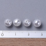 Imitation Pearl Acrylic Beads, Dyed, Round, White, 6x5.5mm, Hole: 1.5~2mm, about 4500pcs/pound