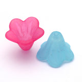 Frosted Acrylic Beads, Flower, Mixed Color, 10x13.5mm, Hole: 1.8mm, about 1600pcs/500g