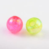 Eco-Friendly Transparent Acrylic Beads, Round, AB Color, Mixed Color, 4mm, Hole: about 1.2mm; about 17000pcs/500g.