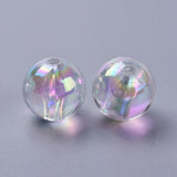 Eco-Friendly Transparent Acrylic Beads, Round, AB Color, Clear AB, 10mm, Hole: 1.8mm, about 1000pcs/500g