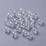 Eco-Friendly Transparent Acrylic Beads, Round, AB Color, Clear AB, 10mm, Hole: 1.8mm, about 1000pcs/500g