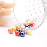 Handmade Porcelain Beads, Pearlized, Round, Mixed Color, 8mm, Hole: 2mm, 100pc/Set