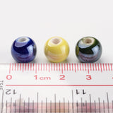 Handmade Porcelain Beads, Pearlized, Round, Mixed Color, 8mm, Hole: 2mm, 100pc/Set